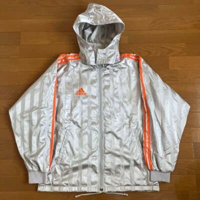 Adidas Silver Nylon Tracksuit Top & Bottom Set Size L 00s