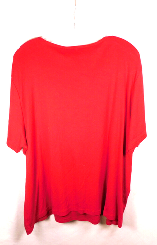 Pullover rosso da donna Karen Scott con stelle metalliche impreziosite sul collo taglia 3X - Foto 3 di 3