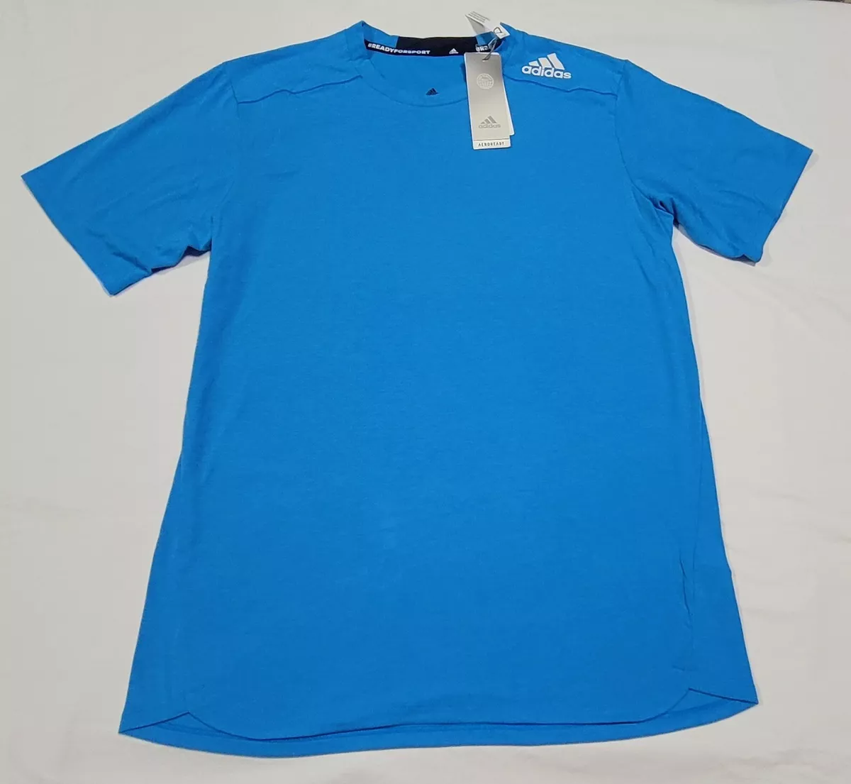 Adidas Mens D4T Training Running Sports shirt HB9199 Blue Sports Ready
