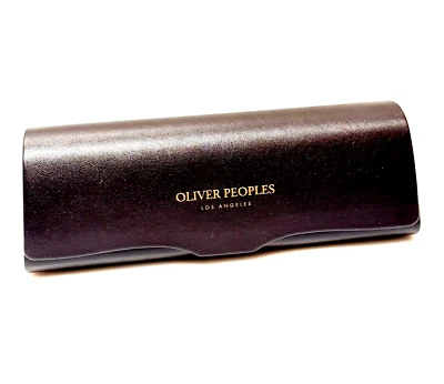 Oliver Peoples Sunglasses Case ONLY Brown Magnetic Closure Cream Interior Cloth