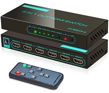 (Newest Version) 4K@60Hz HDMI Switch, 5 Port HDMI 2.0 Switcher w/ Remote Support