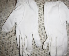 Vintage Ladies Cotton Gloves-WHITE Small