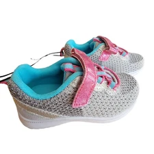 RUNSIDE Toddler Size 7 Girls Athletic  Sneaker /Gray Sparkle, Lightweight / New
