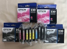 Lot Of 13 Genuine Epson 220 220XL Black  Color Ink WF2630 WF2650 WF2660 OEM