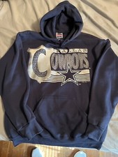 Vintage 1993 Dallas Cowboys Hoodie Size Large Spell Out Logo NFL 90s Made In USA