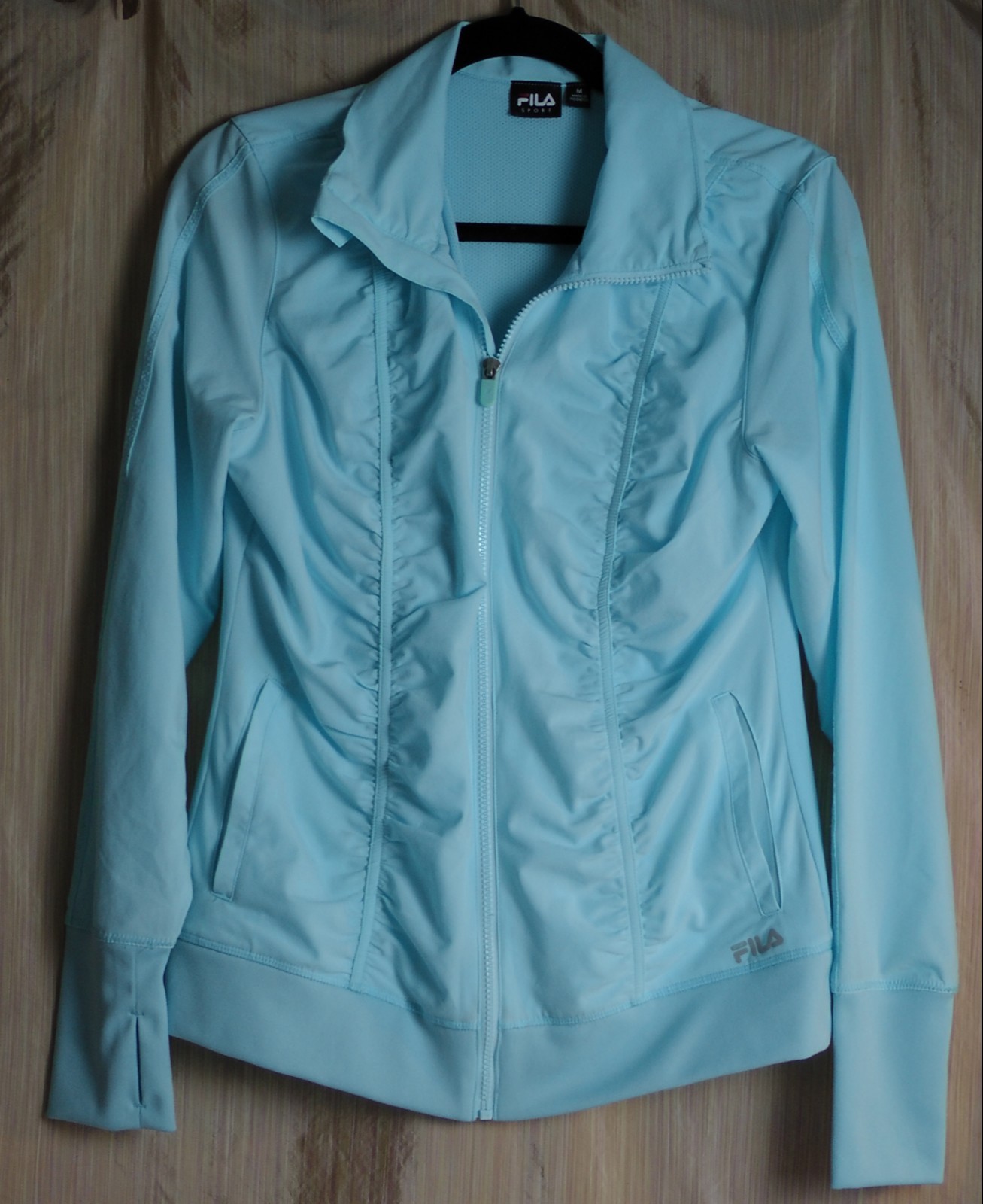 Giacca Fila taglia M Lt blu increspata davanti maniche ritagliate pollice