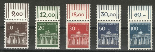 BERLIN MiNr. 286 - 290 OR ** 1966 BRANDENBURGER TOR Satz vom BOGENOBERRAND