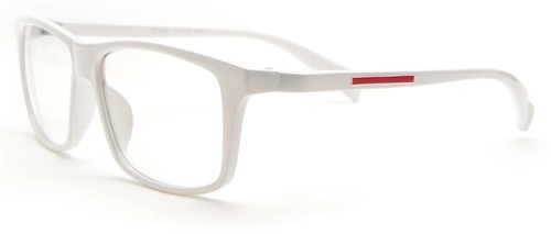 Gafas IG unisex de plástico transparente de alta moda lentes transparentes delgadas en blanco - Imagen 2 de 2