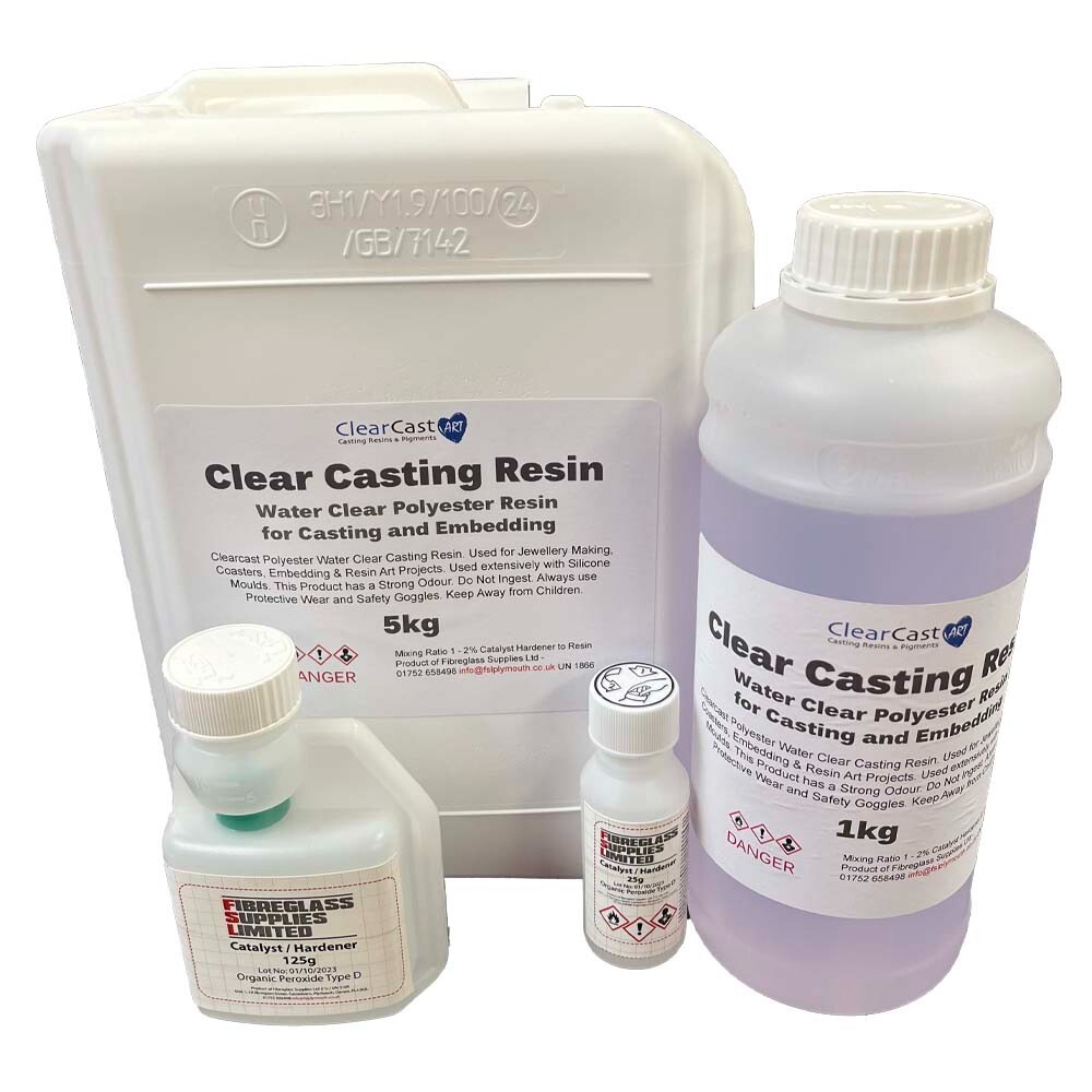 Kit de resina de fundición transparente al agua. Fabricación e incrustación de joyas - 500 g 1 kg 2 kg 5 kg