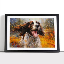English Springer Spaniel Action No.2 Framed Canvas Wall Art Print Poster Picture