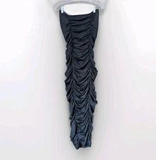 NWOT - Full Length Black Ruched Sleeveless Bodycon Sheath Slimming Dress Size M