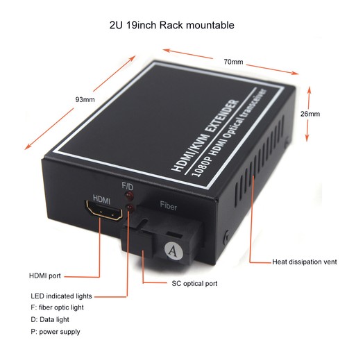 HDMI Extender über Glasfaser bis 20Km KVM Switch 1 Sender und 1 Empfänger - Bild 12 von 15