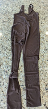 Bozzolo Womens Sleeveless Sheer Bodysuit with Full Length Pants Brown size M