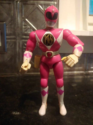 Vintage 1994 POWER RANGERS Mighty Morphin 8" Pink Karate Kick Action Toy Figure