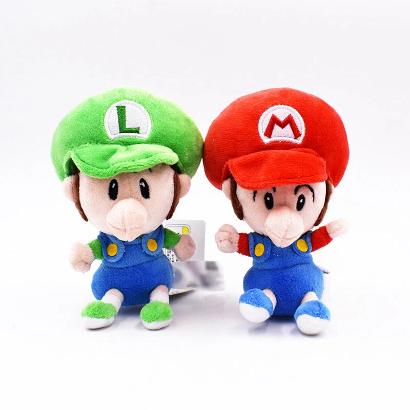 2pcs Super Mario Bros Run Baby Mario and Luigi Plush Doll Soft