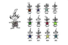 925 Sterling Silver Any Birthstone Color CZ Girl Charm Pendant For Children
