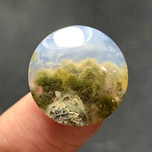 Tiny Scenic Moss Agate Cabochon 17x17x5mm High Quality 11 ct - Picture 2 of 6