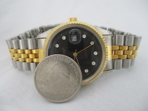 Cyrano Quartz Men's Two Toned Link Band Analog Watch - Picture 5 of 12