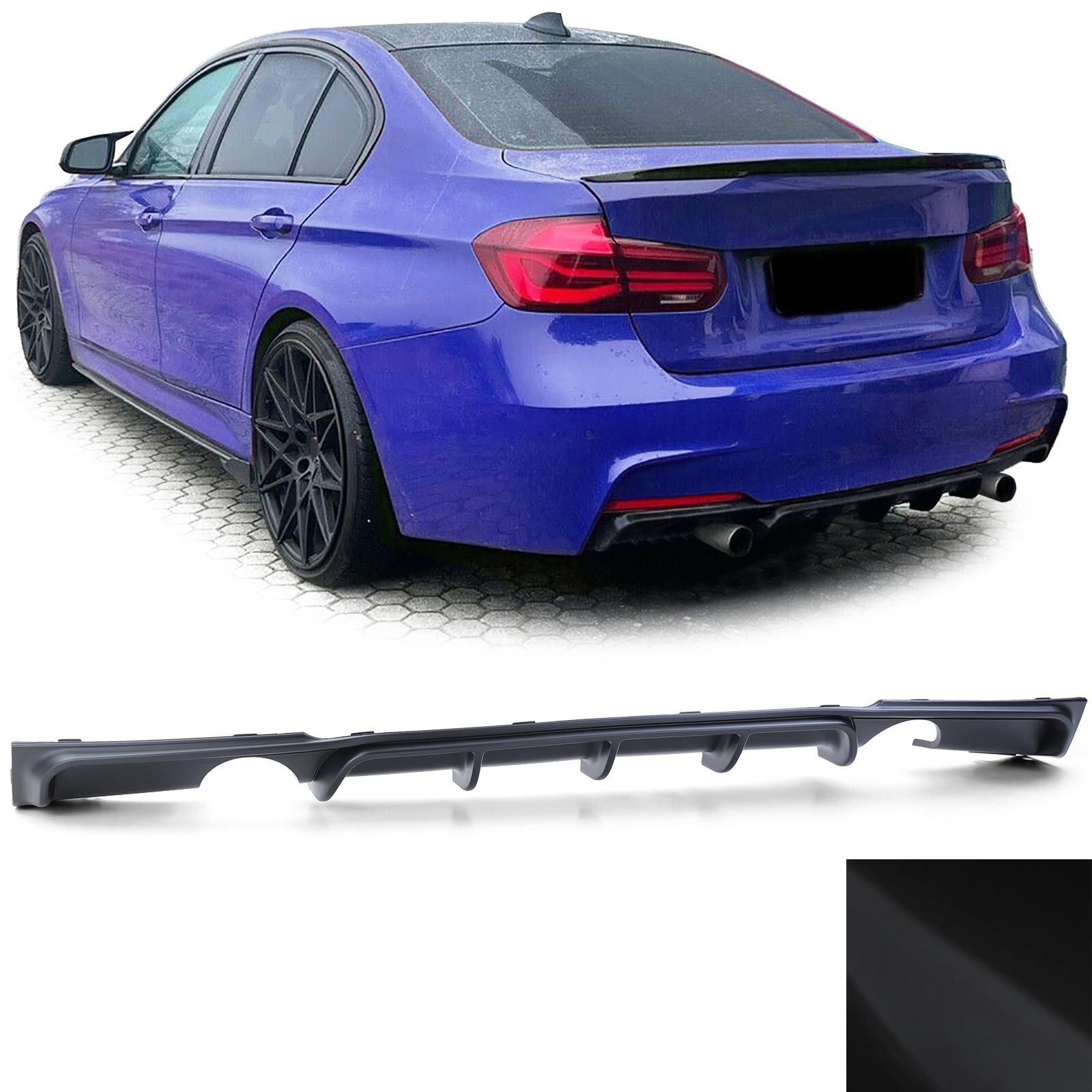 Diffuseur M Performance F30 F31 noir mat look 335i pour rassemblements et look racing