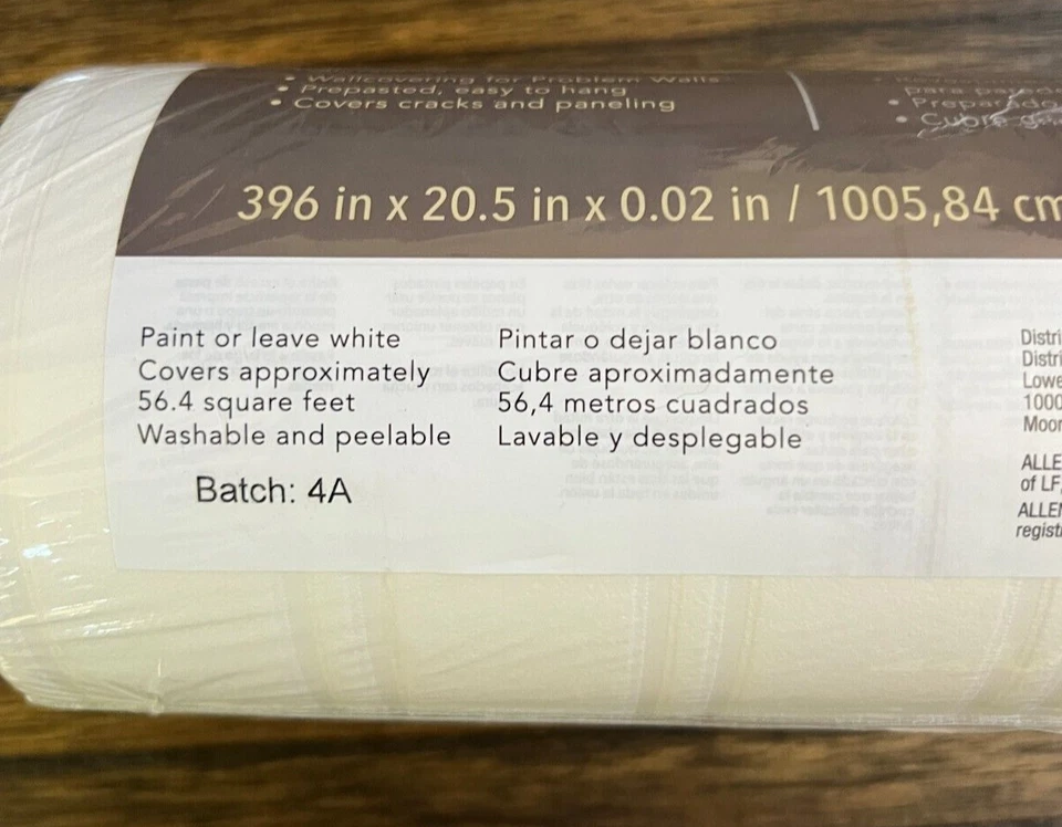 Papel tapiz pintable Allen Roth texturizado 56,4 pies cuadrados 4351028 tablero listón granja Foto 4 de 4
