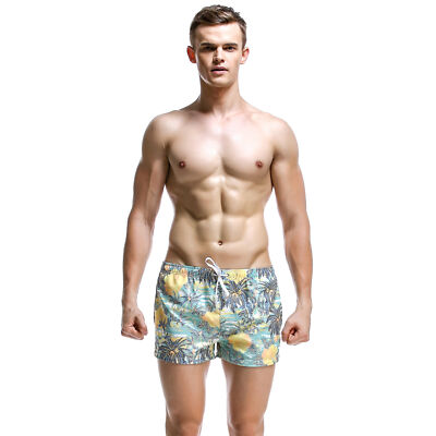 Men's Floral Swimsuit Fashionable Flat Angle Casual Drawstring