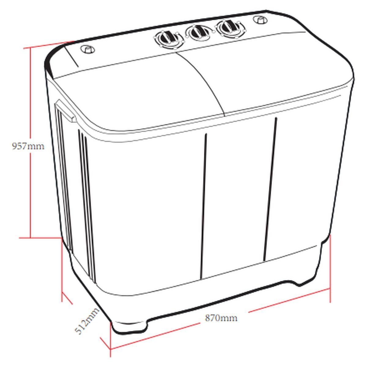 Lemair 8 Kilo Twin Tub Washing Machine Model LWTT80 RRP 599.00