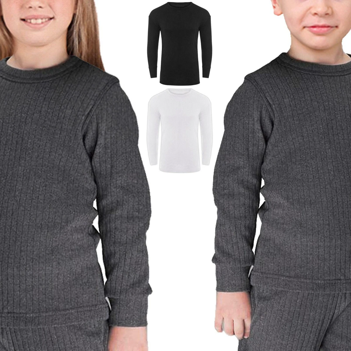 KIDS THERMAL TOPS LONG SLEEVES SHIRT BOYS GIRLS BASE LAYER CHILDREN  UNDERWEAR