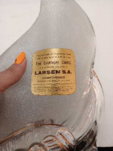 ORIGINAL LARSEN INVINCIBLE COGNAC Textured SHIP BOTTLE DECANTER