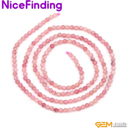 Natural Smooth Faceted Rhodonite Stone Beads For Jewelry Making 6,8,10,12,14mm - Picture 10 of 90