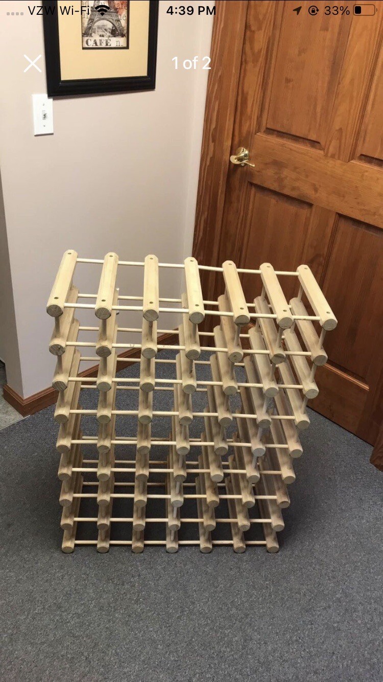 J.K. Adams Ash Wood Modular Stackable Wine Rack Storage Holder 48