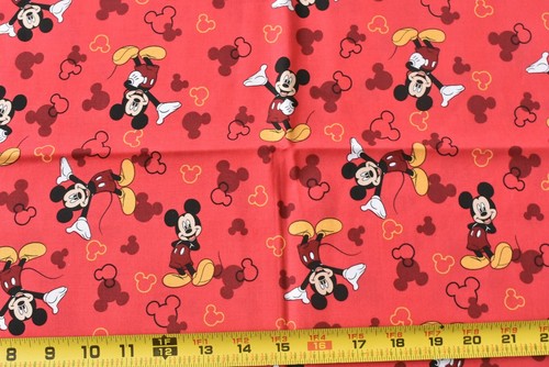 31" Long, Mickey Mouse & Icons Toss" on Red Quilt Cotton, Disney/Springs, N3416 - Picture 2 of 6