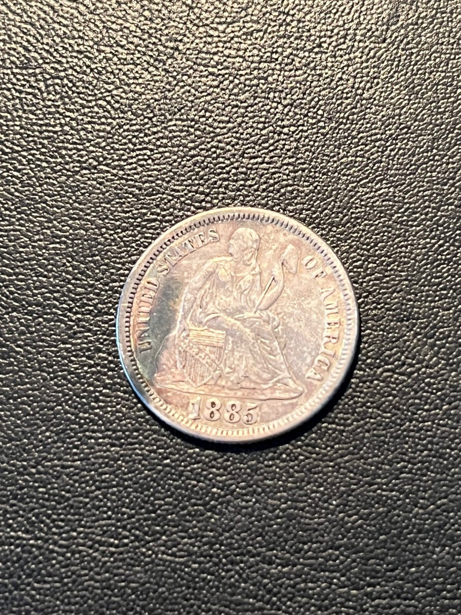 meico*.。♡　0724 1885 Seated Dime Love Token in XF Engraved 