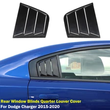 Fit Dodge Charger 2015+ Rear Side Window Blind Quarter Louver Cover Accessories