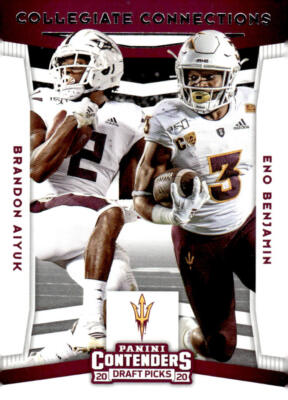 2020 Panini Contenders Draft Picks #13 Brandon Aiyuk / Eno Benjamin Collegiate