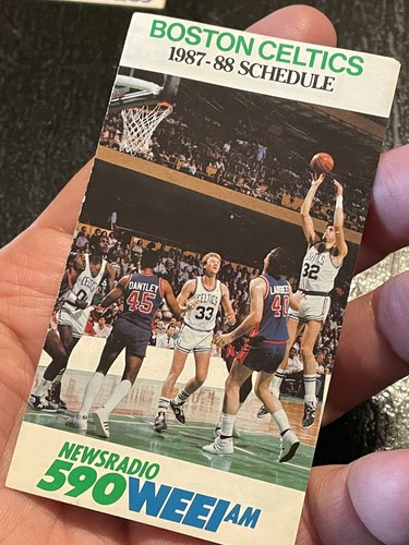 1989-90 BOSTON CELTICS Pocket Schedule NBA Larry Bird HOF! - Picture 5 of 6