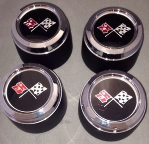 NEW-1973-1979-CHEVROLET-CORVETTE-Wheel-Hub-Center-Cap-SET-GM-Restoration