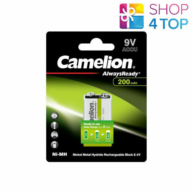 Thumbnail - Camelion 9v Hr22 Wiederaufladbare Batterie Immer Bereit Accu 200mah