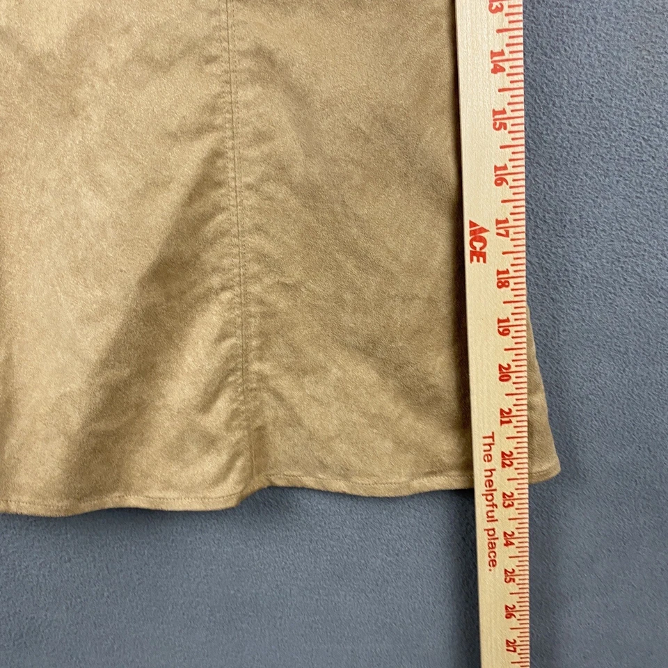 Liz Claiborne 套装女式 10P 棕色麂皮绒涤纶西装外套和裙子复古 — 第 4/4 张图片