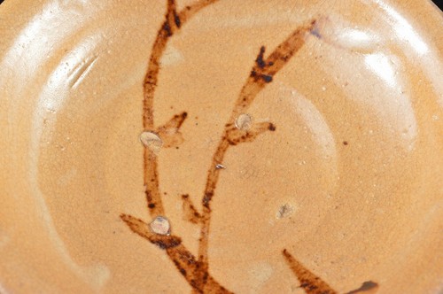 H2434: Japanese Old Karatsu-ware glay glaze Flower Kashiki DESSERT PLATE/dish - Picture 4 of 11