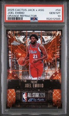 【NBAカード】Joel Embiid エンビード サイン2枚セット Joel Embiid ALL-STAR Orange Refractor /50 PSA 10 - 2025 Topps