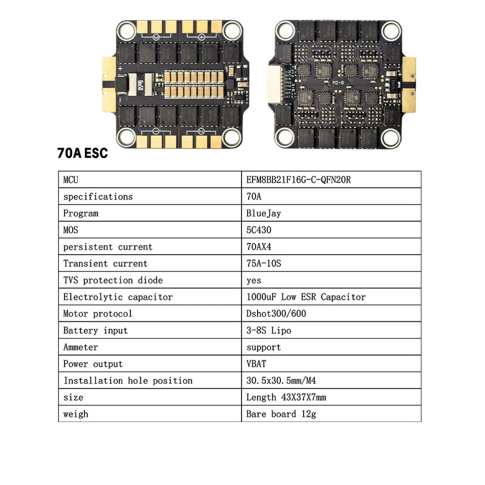 9IMOD H743 Flight Stack Control 4in1 70A/80A ESC 3-8S Lipo 30.5x30.5mm Dual Gyro - Image 3 of 4