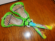 Mini Toss Lacrosse Sticks 16.5" Green Pair Kids Beach Pool Outdoor Game