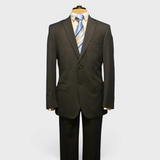 Jos A Bank 2 Piece Suit 40R Charcoal Gray Tonal Wool Slim Fit Dual Vent