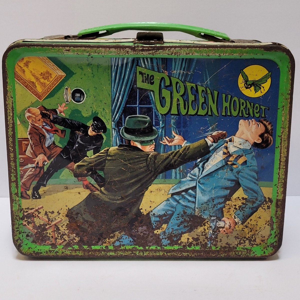 レア★The Captain No.1863 Model B in box The Green Hornet 1967 VTG Metal Lunchbox ABC TV Series Bruce Lee