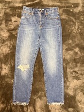 Madewell The Perfect Vintage Crop Jeans Womens Size 25 High Rise Distressed Raw