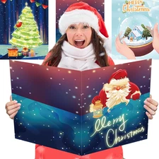 Jumbo Merry Christmas Greeting Cards Large Christmas Cards with Envelopes for...