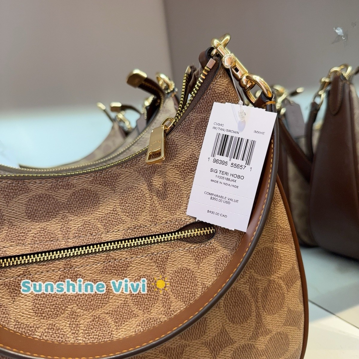 【美品】COACH Signature Canvas Gold Hobo Bag Vintage Coach Signature Purse Gold Canvas Monogram Hobo Bag Women