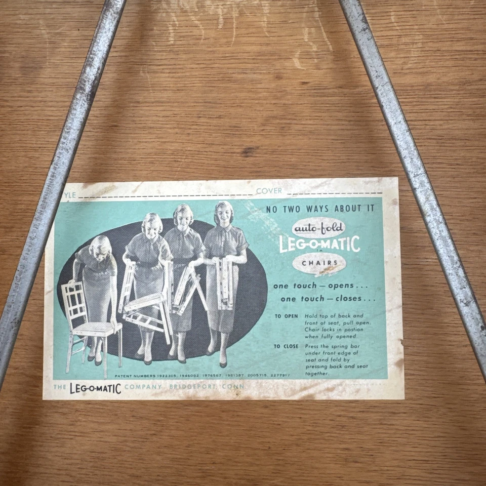 Silla de comedor plegable vintage de madera Leg-O-Matic cantidad 1 Foto 2 de 4