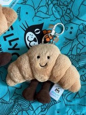 NEU cat Croissant key chain bag charm soft plush doll Tag+ Dust Bag 1PC