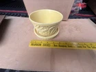 Vintage McCoy Pottery Yellow Leaves Pot Planter attached saucer, Original, Old